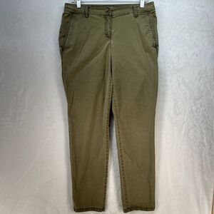 Eileen Fisher Organic Cotton Blend Crop Pants Women’s Sz Small Green Minimal